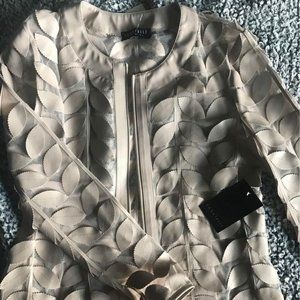 BAGATELLE Leaf-Trimmed Sheer Organza Jacket